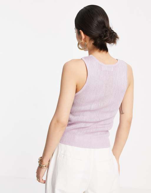 Mango knitted vest in lilac, 2 of 4