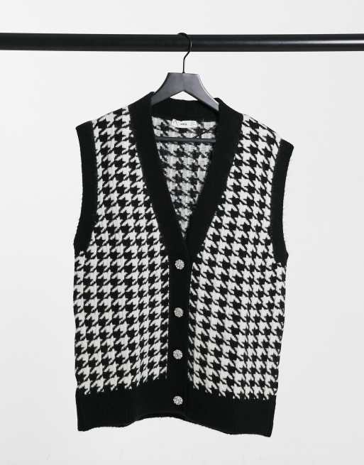 Gilet pied de poule mango new arrivals