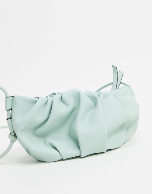 Mango knot detail cross body bag in sage green