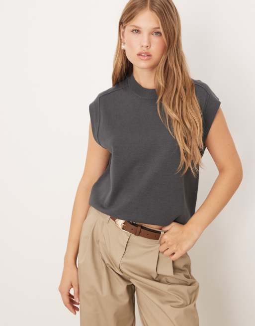 Mango - Koksgrå strikket vest