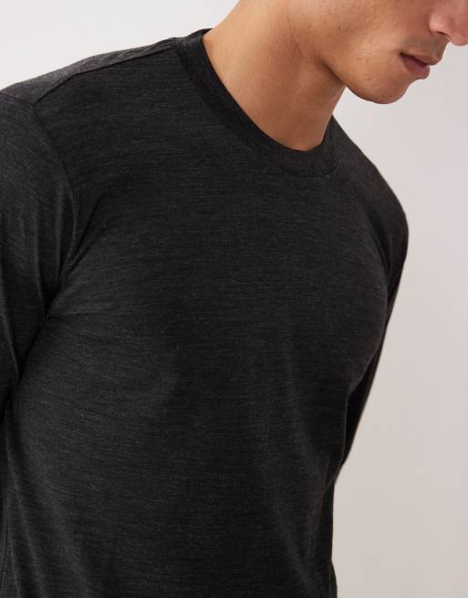 Mango - Koksgråmeleret T-shirt med lange ærmer og afslappet pasform, 5 af 5