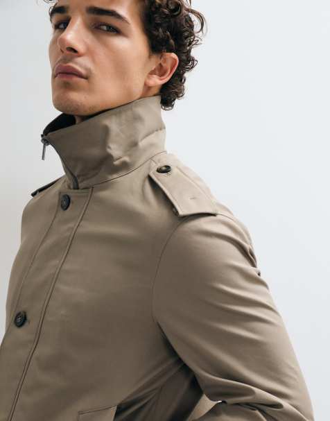 Mango kort trenchcoat i brun - view 1