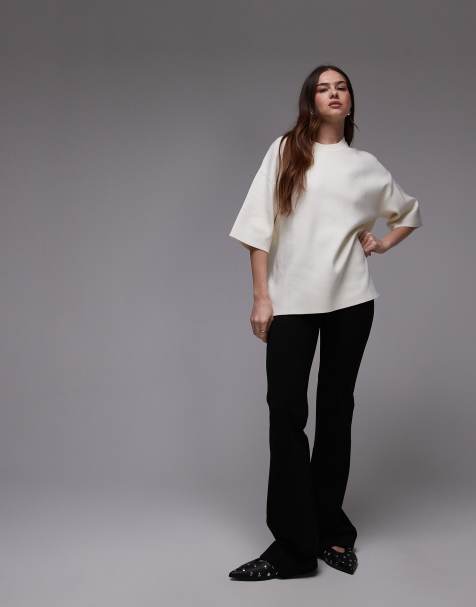 Mango – Krämvit, oversize t-shirt - view 1