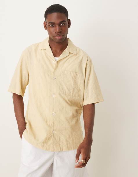 Mango embroidery detail shirt in butter yellow