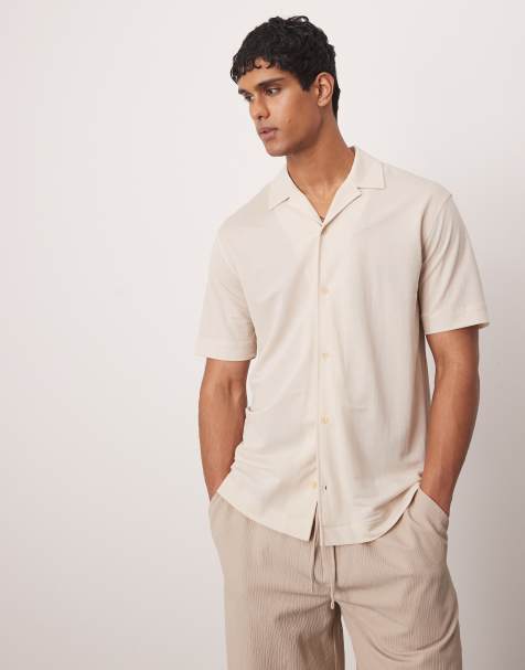 Mango – Kurzärmliges Hemd in Beige - view 1
