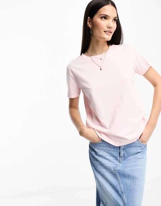 Mango – Kurzärmliges T-Shirt in Babyrosa mit Rundhalsausschnitt, 2 von 4