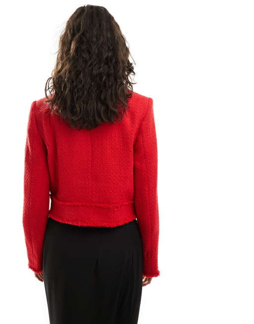 Mango – Kurze, elegante Jacke in Rot, 2 von 4