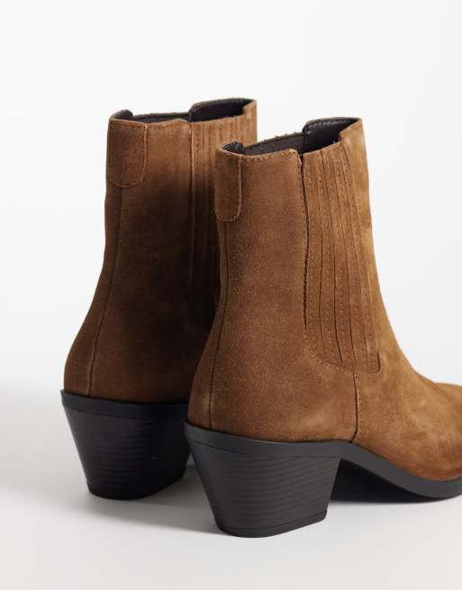 Mango kurzer Cowboy-Stiefel aus Leder in Braun, 2 von 4