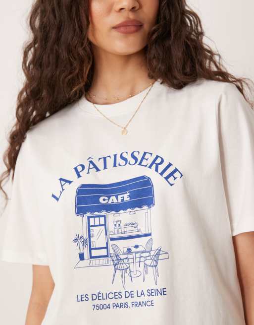 Mango la patisserie printed t-shirt in white