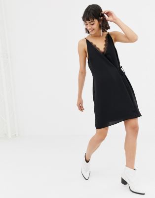 mango black wrap dress