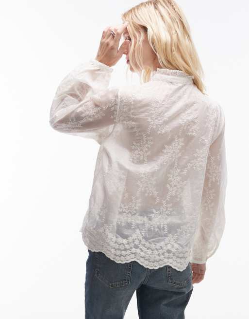 Sheer lace shirt online