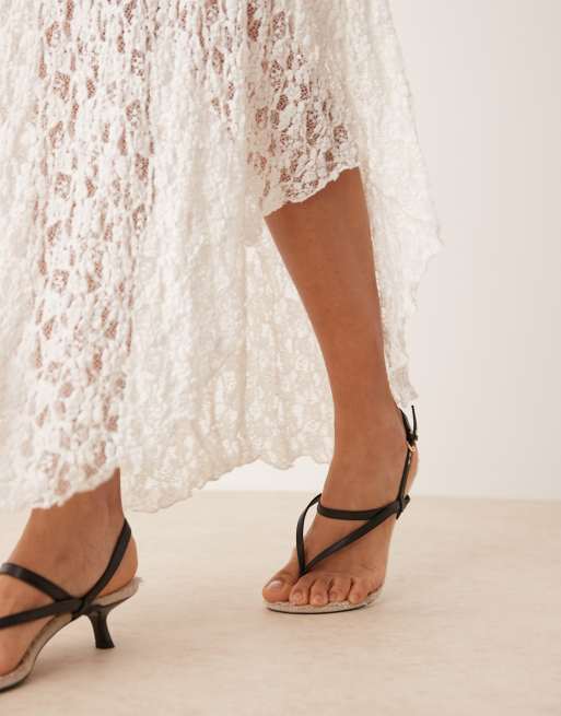mango lace slip dress Mango lace slip midi dress with detachable body suit in white