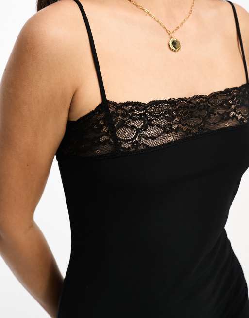 Camisole top with lace detail - Studio · Black · Dressy