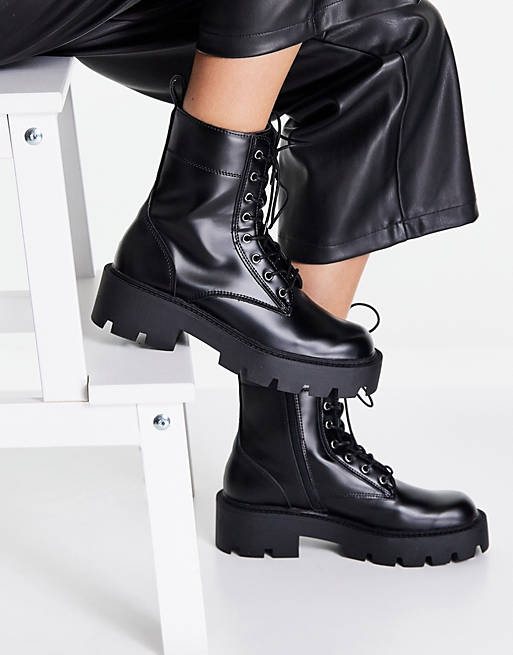  Boots/Mango lace up ankle boots in black 