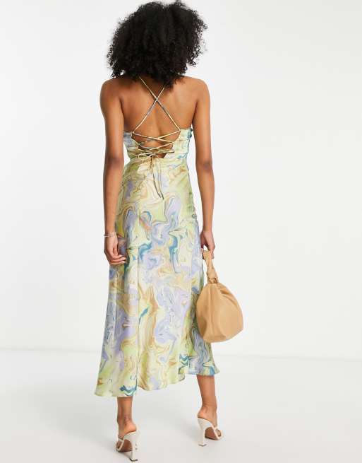 Mango satin clearance floral dress