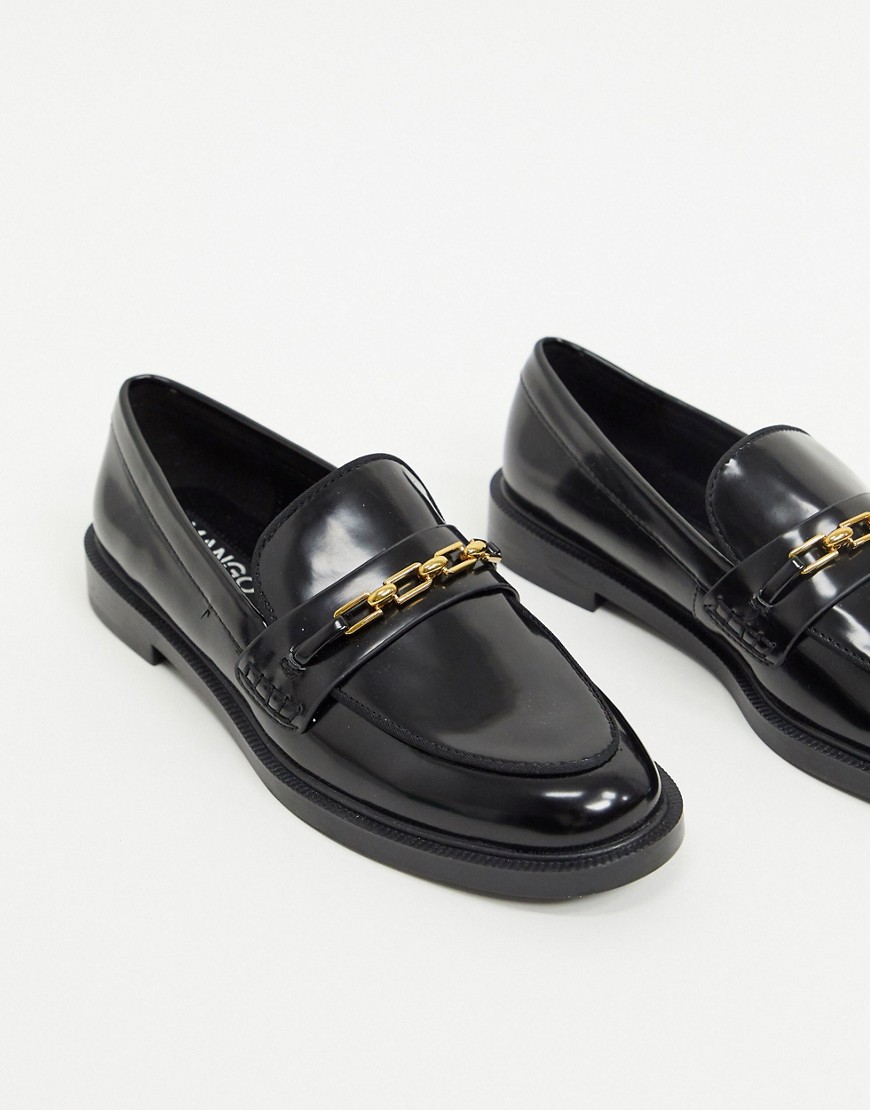 Mango - Lakleren loafers in zwart