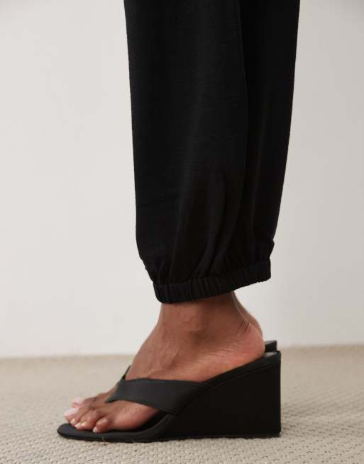Mango - Lalala - Broek met boorden in zwart, deel van co-ord set, 3 van 5