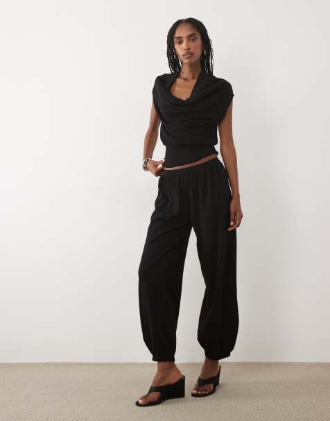 Mango Lalala cowl neck sleeveless top & pants set in black - view 1