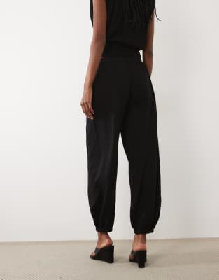 Mango Lalala Cuffed Pants In Black