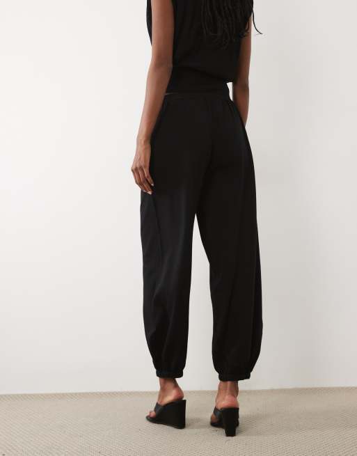 Mango - Lalala - Pantaloni neri con fondo elasticizzato in coordinato, 2 di 5
