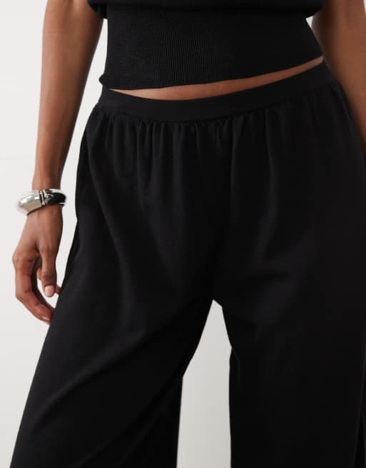 Mango - Lalala - Pantaloni neri con fondo elasticizzato in coordinato, 5 di 5