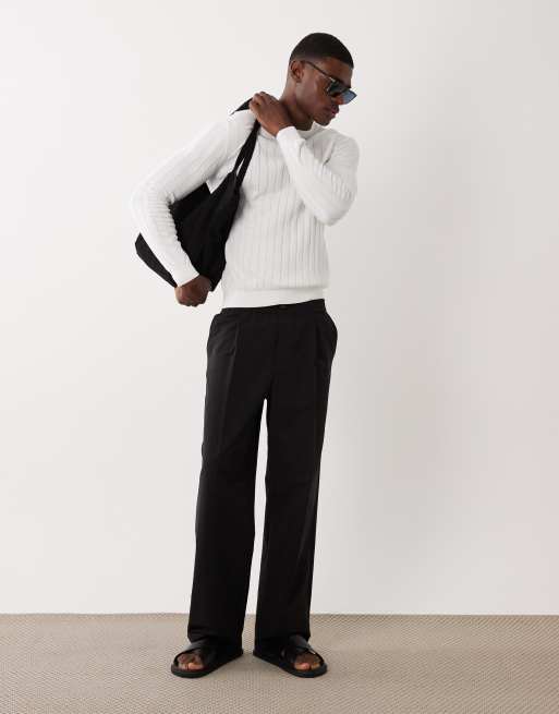 Mango – Langärmliger, gerippter Pullover aus Feinstrick in Weiß, 2 von 5
