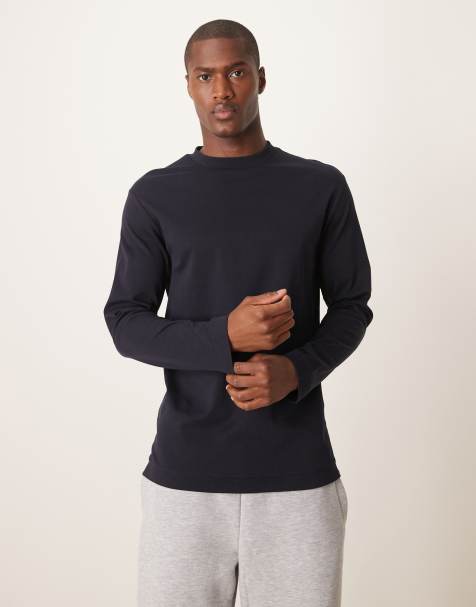 Mango – Langärmliges Shirt in Marineblau mit normalem Schnitt - view 1
