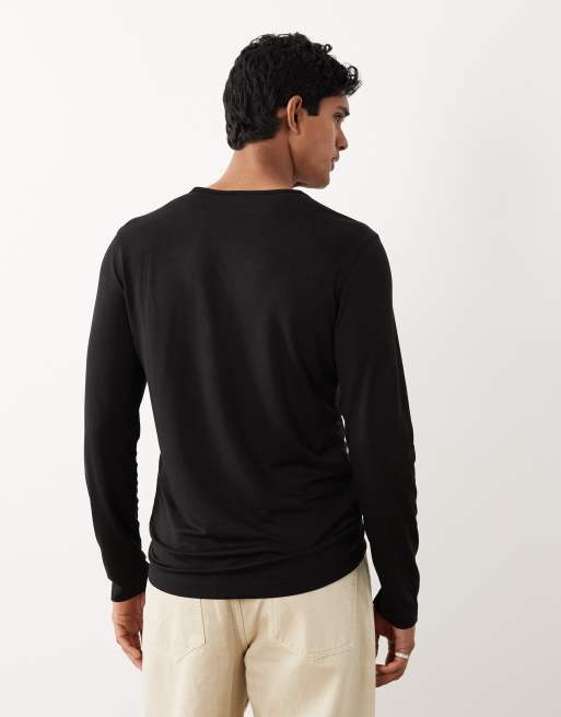 Mango – Langärmliges Shirt in Schwarz mit Knopfleiste, 5 von 5