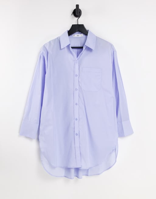 Mango – Langes Hemd in Blau