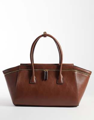 Mango Large City Bag In Brown