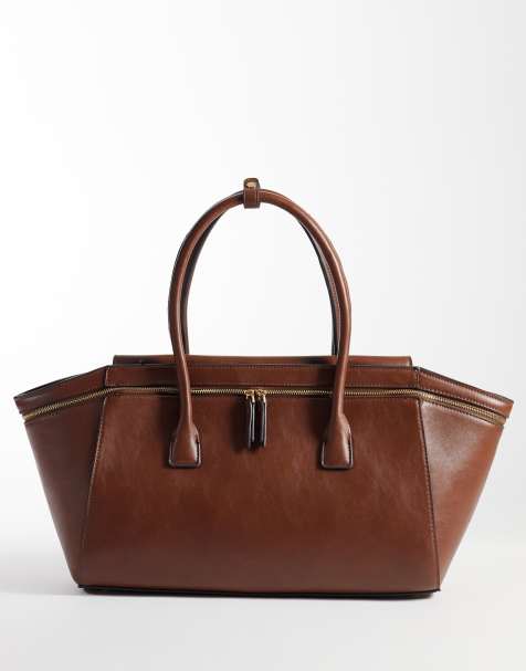 Mango large city bag in brown - view 1