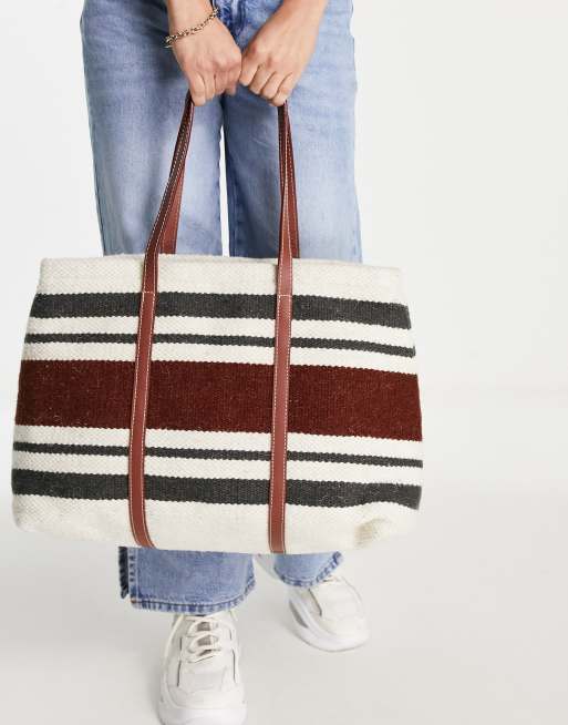 Large Stripe Canvas Tote