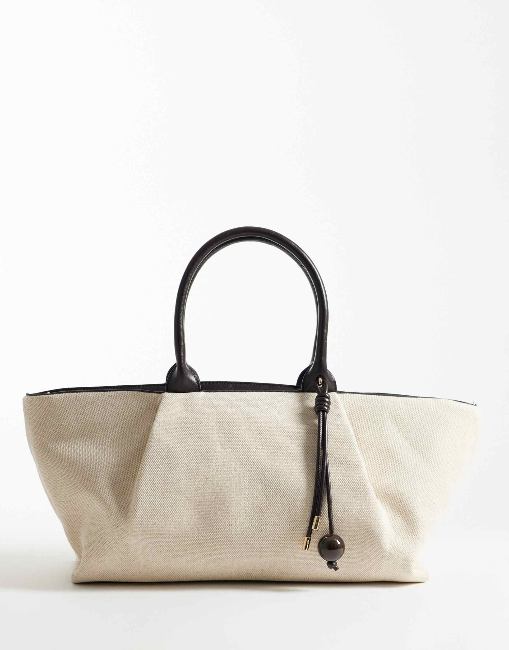 mango large structured slouch shoulder bag in black