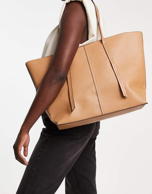 Mango large tote bag in camel | ASOS