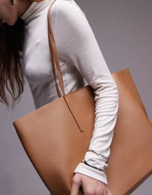 Mango Large Tote Bag In Brown