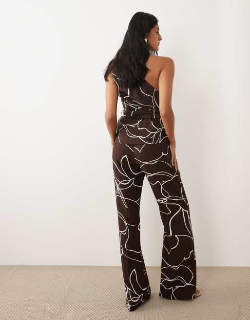 Mango Lauren straight pants in brown swirl print - part of a set, 5 of 5