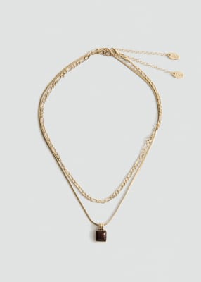 Mango Layered Chain Necklace In Gold