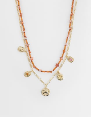 Mango Layered Necklace In Gold