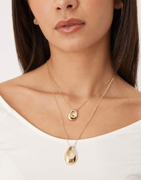 Mango layered necklace stack in gold - view 1