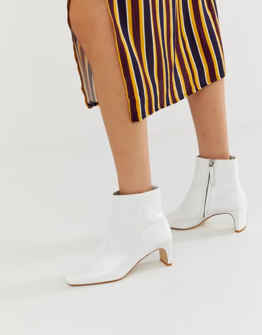 Mango leather ankle boot in White