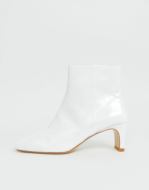 Mango leather ankle boot in White