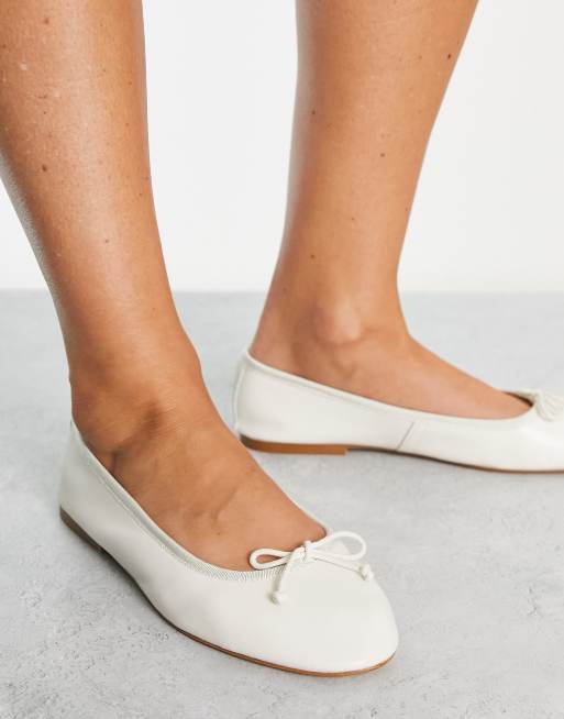 White leather ballet pumps new arrivals