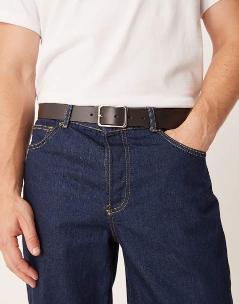 Mango leather belt in brown - view 1
