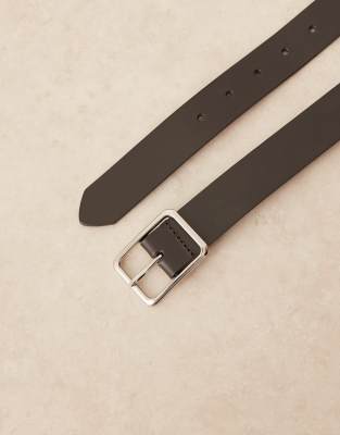 Mango Leather Belt In Black