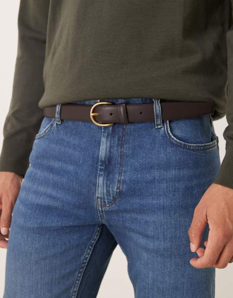 Mango leather belt in brown - view 1