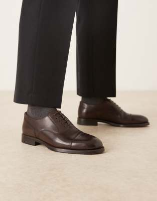 Mango leather brogues in brown