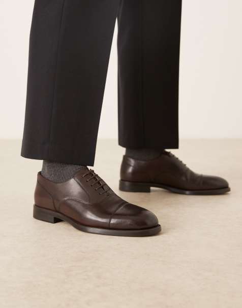 Mango leather brogues in brown - view 1