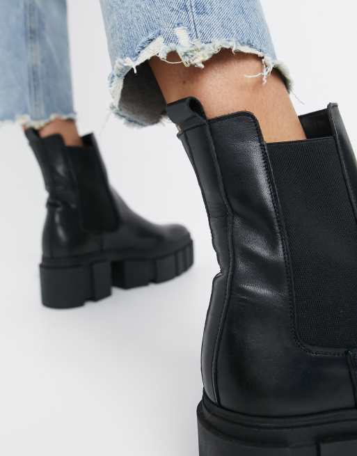 Mango leather shop chelsea ankle boots