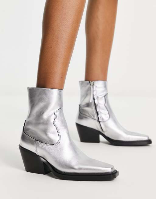 Mango deals silver boots