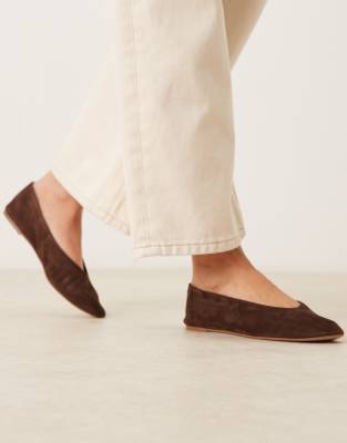  leather flat shoe in ivory